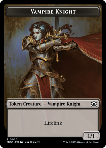 Vampire Knight // Soldier Double-Sided Token [March of the Machine Commander Tokens] 