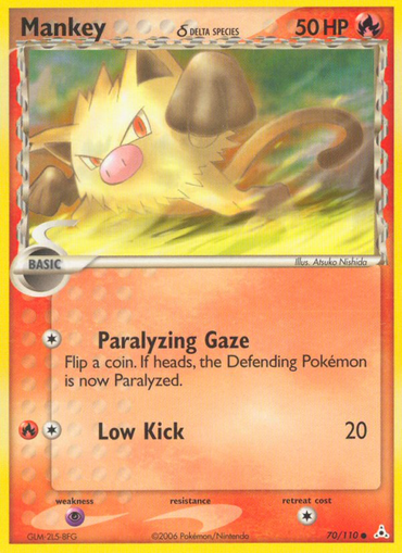 Mankey (70/110) (Delta Species) [EX: Holon Phantoms] 
