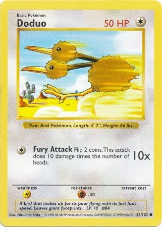 Doduo (48/102) [Shadowless Unlimited Base Set] 