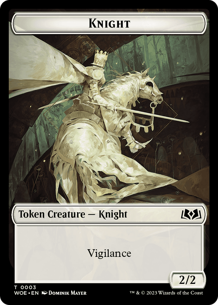 Knight // Food (0013) Double-Sided Token [Wilds of Eldraine Tokens] 