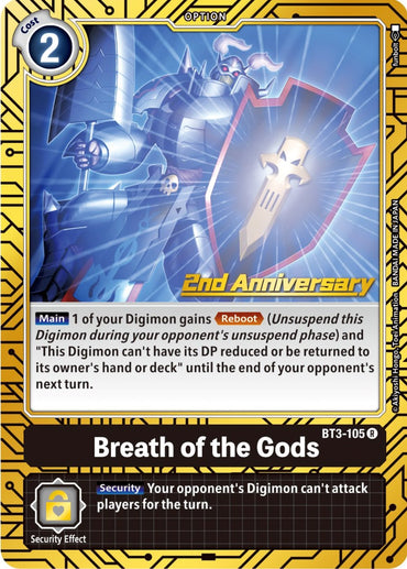 Breath of the Gods [BT3-105] (2nd Anniversary Card Set) [Release Special Booster Promos] 