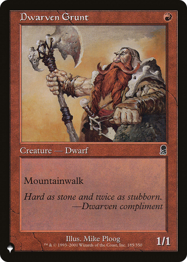 Dwarven Grunt [The List]