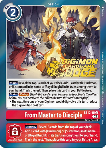 From Master to Disciple [ST12-15] (Judge Pack 3) [Starter Deck: Jesmon Promos] 