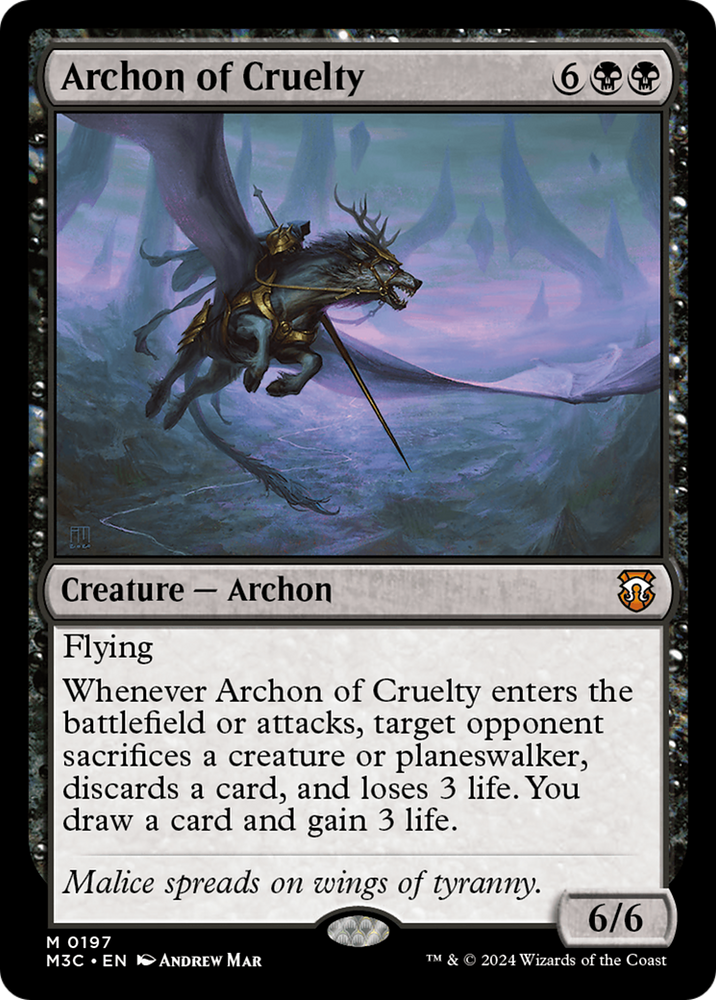 Archon of Cruelty (Ripple Foil) [Modern Horizons 3 Commander] 