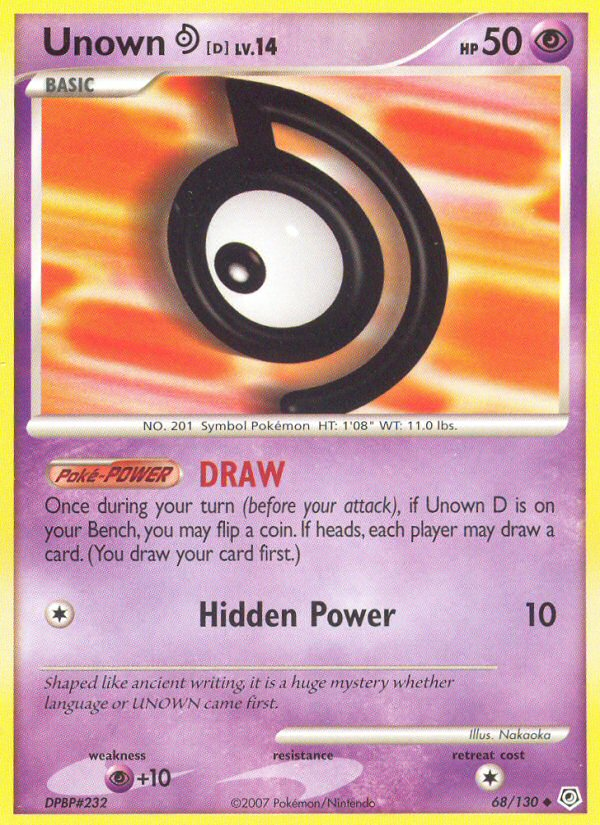 Unown D (68/130) [Diamond &amp; Pearl: Base Set] 