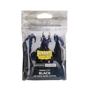 Dragon Shield - Standard Perfect Fit Thick Inner Sleeves - (100 Sleeves) - Black