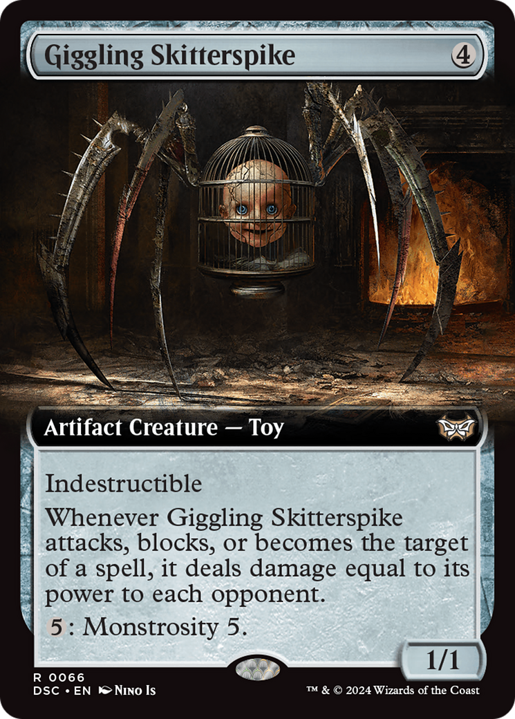 Giggling Skitterspike (Extended Art) [Duskmourn: House of Horror Commander] 