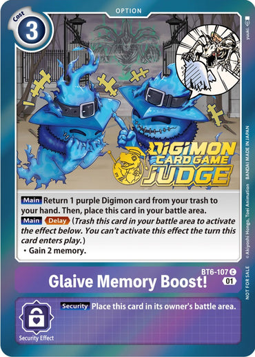 Glaive Memory Boost! [BT6-107] (Judge Pack 3) [Double Diamond Promos] 