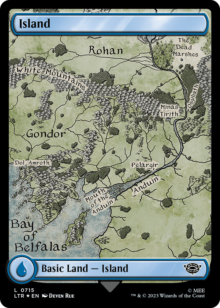 Island (0715) (Surge Foil) [The Lord of the Rings: Tales of Middle-Earth] 