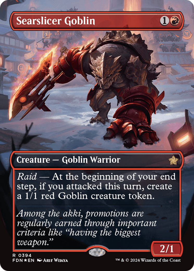 Searslicer Goblin (Borderless) (Mana Foil) [Foundations] 