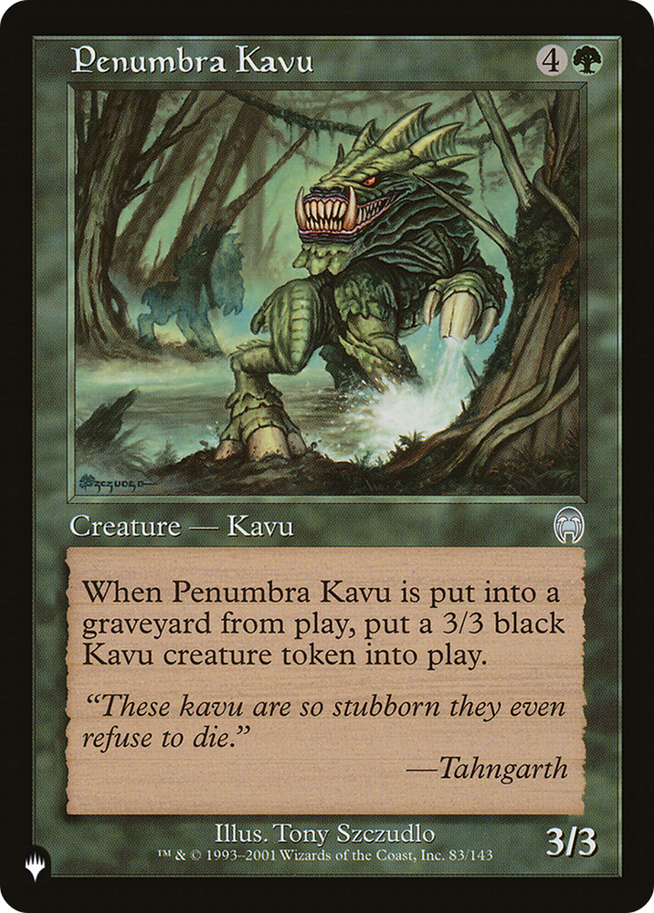 Penumbra Kavu [The List Reprints]