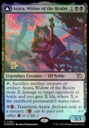 Ayara, Widow of the Realm // Ayara, Furnace Queen [March of the Machine Prerelease Promos] 