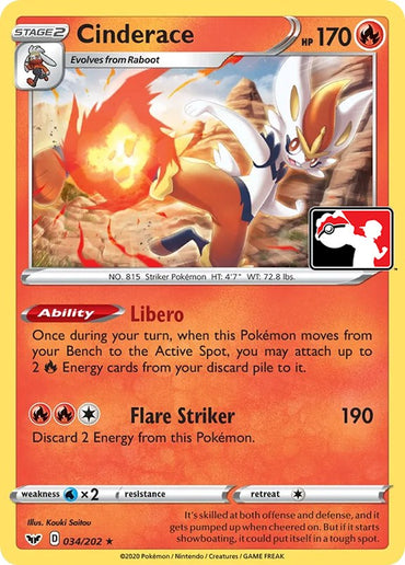 Cinderace (034/202) [Prize Pack Series One] 