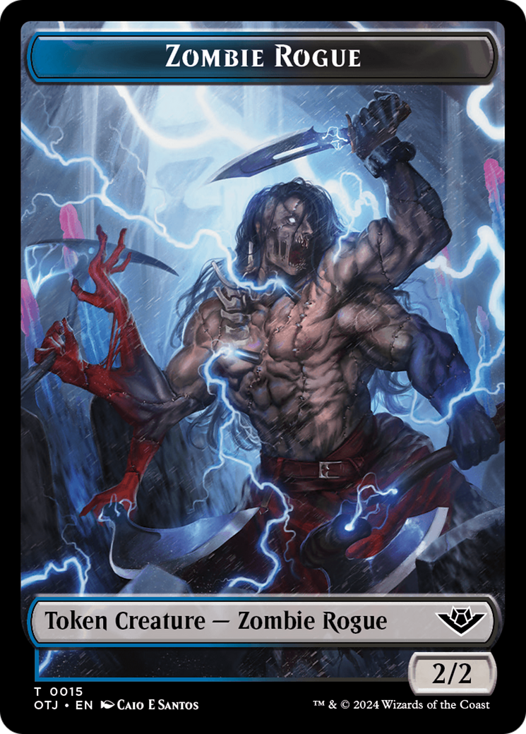 Zombie Rogue Token [Outlaws of Thunder Junction Tokens] 