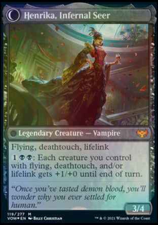 Henrika Domnathi // Henrika, Infernal Seer [Innistrad: Crimson Vow Prerelease Promos] 