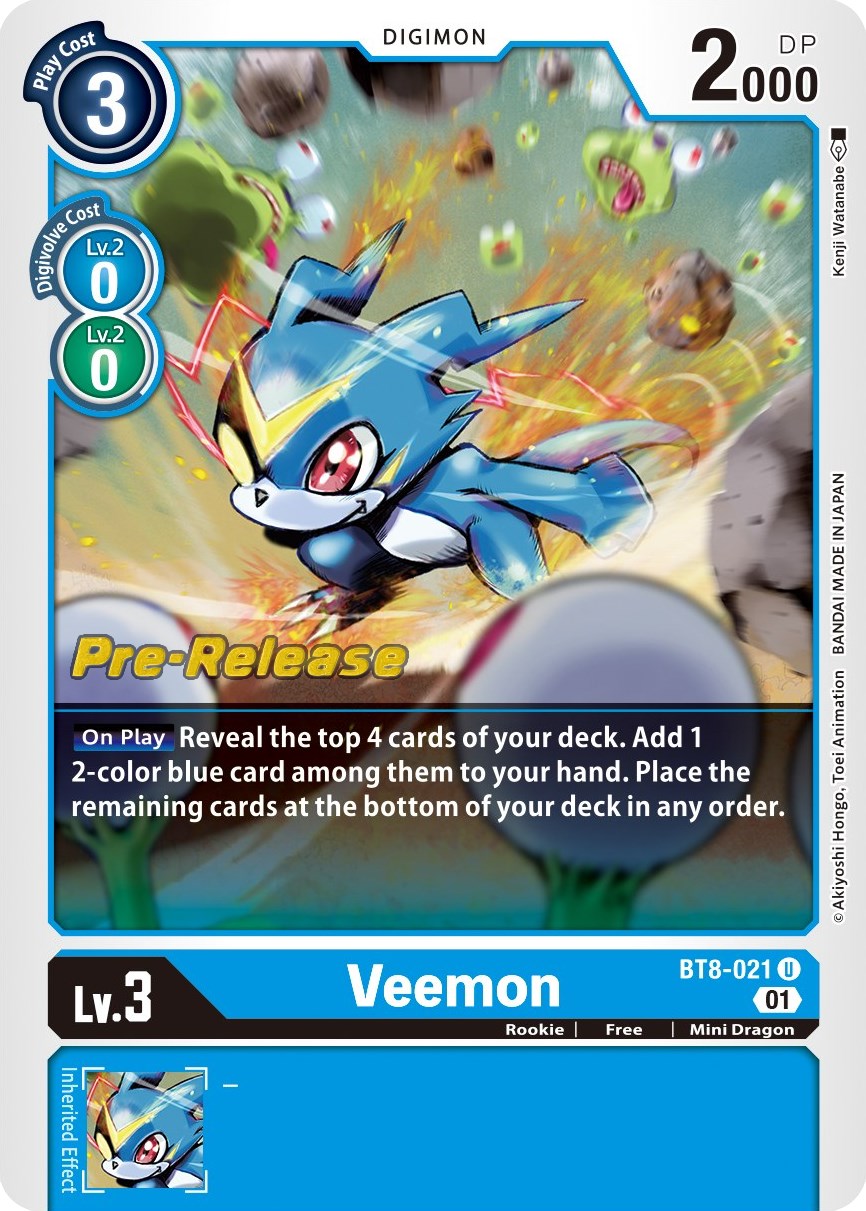 Veemon [BT8-021] [New Awakening Pre-Release Cards] 