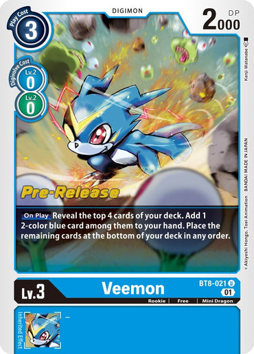 Veemon [BT8-021] [New Awakening Pre-Release Cards] 