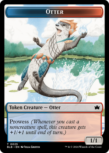 Otter // Thornplate Intimidator Double-Sided Token [Bloomburrow Tokens]