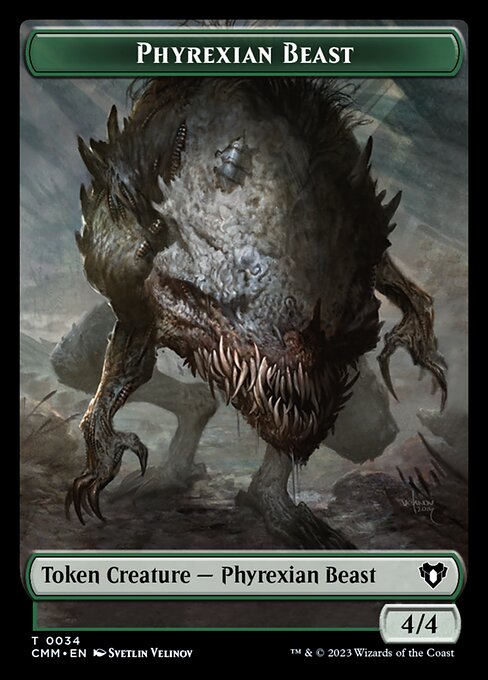 Treasure // Phyrexian Beast Double-Sided Token [Commander Masters Tokens] 