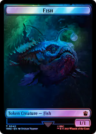 Fish // Alien Salamander Double-Sided Token (Surge Foil) [Doctor Who Tokens] 