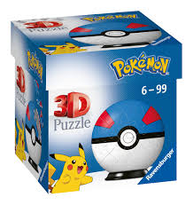 Pokemon Superball azul 3D - Rompecabezas
