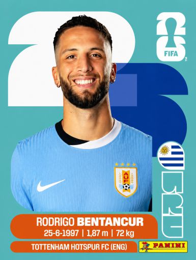 #URU012 | Panini | Fifa World Cup Stickers | 2026 | Rodrigo BETANCOUR | Uruguay