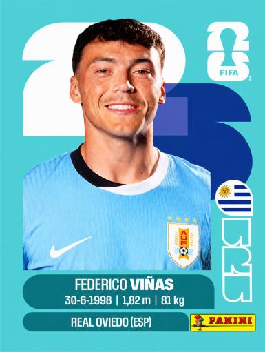 #URU018 | Panini | Fifa World Cup Stickers | 2026 | Federico VIÑAS | Uruguay