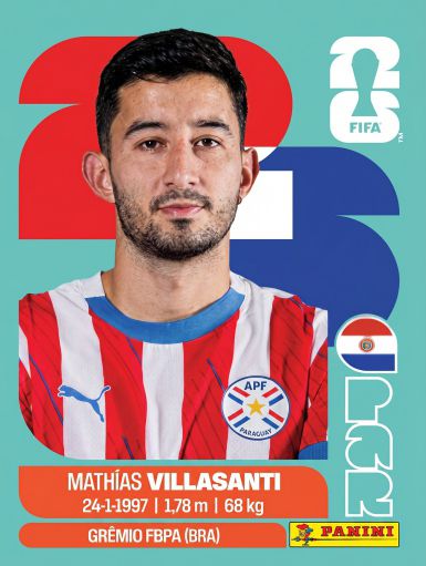 #PAR009 | Panini | Fifa World Cup Stickers | 2026 | Mathías VILLASANTI | Paraguay