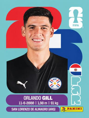 #PAR003 | Panini | Fifa World Cup Stickers | 2026 | Orlando GILL | Paraguay