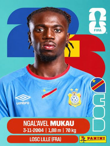 #COD009 | Panini | Fifa World Cup Stickers | 2026 | Ngala'ayel MUKAU | Rep. Congo