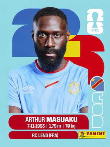 #COD005 | Panini | Fifa World Cup Stickers | 2026 | Arthur MASUAKU | Rep. Congo