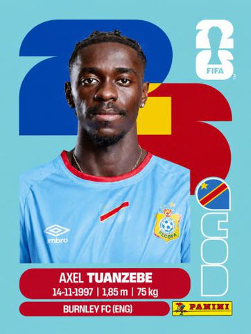 #COD004 | Panini | Fifa World Cup Stickers | 2026 | Axel TUANZEBE | Rep. Congo