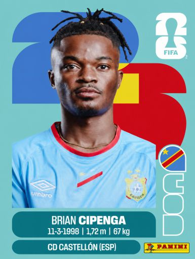 #COD017 | Panini | Fifa World Cup Stickers | 2026 | Brian CIPENGA | Rep. Congo