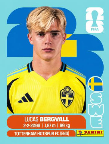#SWE008 | Panini | Fifa World Cup Stickers | 2026 | Lucas BERGVALL | Suecia