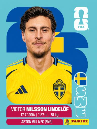 #SWE006 | Panini | Fifa World Cup Stickers | 2026 | Victor NILSSON LINDELÖF | Suecia