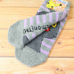Japan Pokemon Fluffy Socks - Umbreon : Grey Purple Stripe