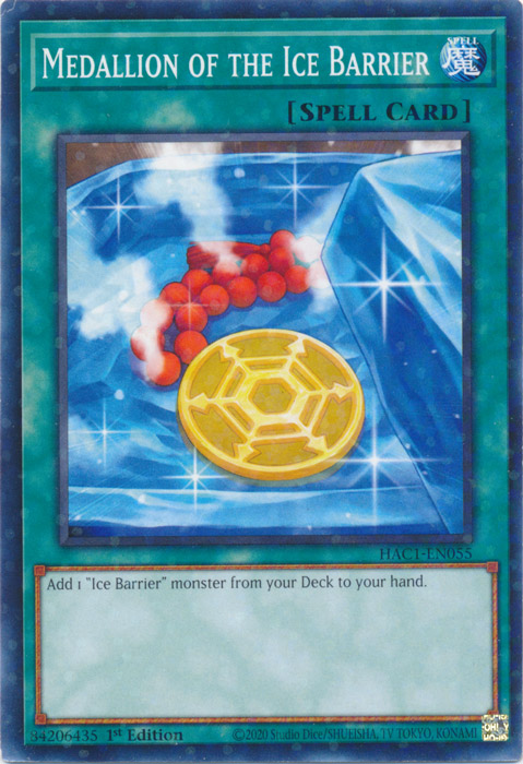 Medallion of the Ice Barrier (Duel Terminal) [HAC1-EN055] Parallel Rare 