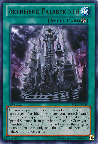 Archfiend Palabyrinth [JOTL-EN066] Rare 