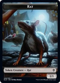 Rat // Food (17) Double-Sided Token [Throne of Eldraine Tokens] 