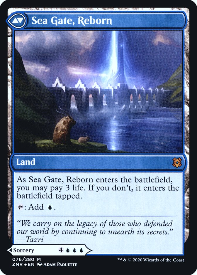 Sea Gate Restoration // Sea Gate, Reborn [Zendikar Rising Prerelease Promos] 