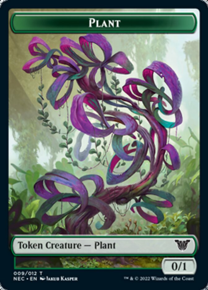 Plant // Treasure Double-Sided Token [Kamigawa: Neon Dynasty Commander Tokens] 