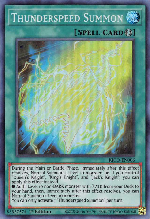 Thunderspeed Summon (Super Rare) [KICO-EN006] Super Rare 