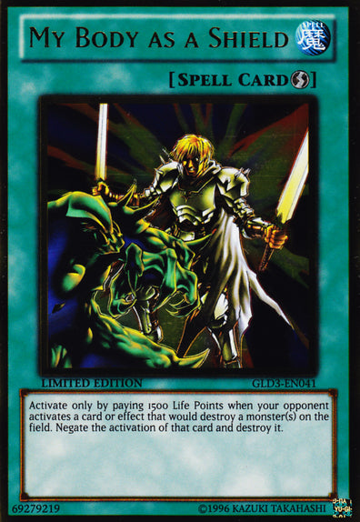 My Body as a Shield [GLD3-EN041] Gold Rare 