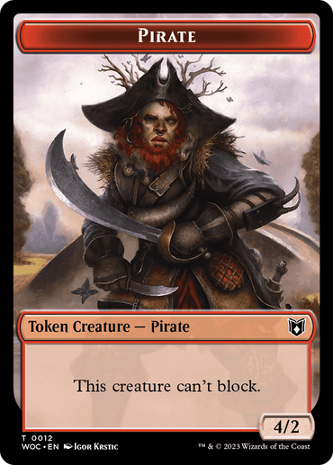 Pirate // Human Soldier Double-Sided Token [Wilds of Eldraine Commander Tokens] 