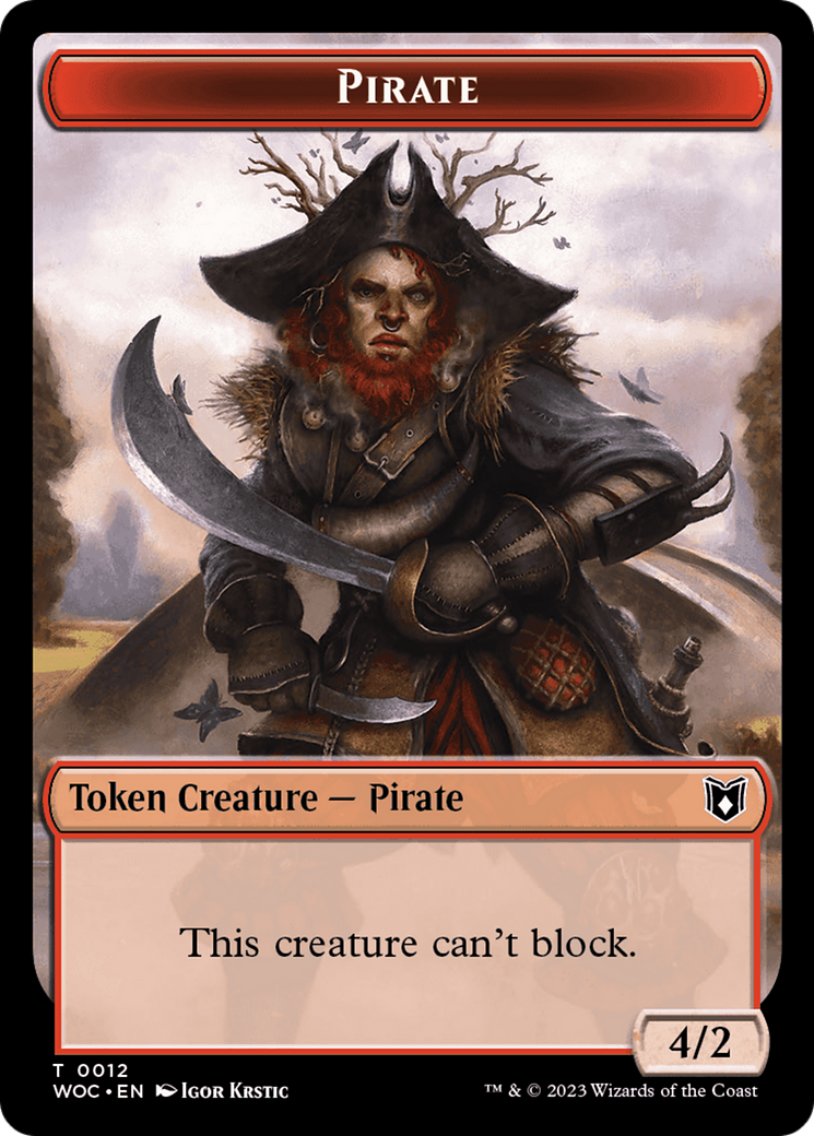 Pirate // Human Double-Sided Token [Wilds of Eldraine Commander Tokens] 