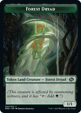 Powerstone // Forest Dryad Double-Sided Token [The Brothers' War Tokens] 