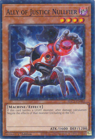 Ally of Justice Nullfier (Duel Terminal) [HAC1-EN080] Common 