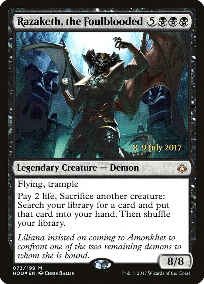 Razaketh, the Foulblooded [Hour of Devastation Prerelease Promos] 