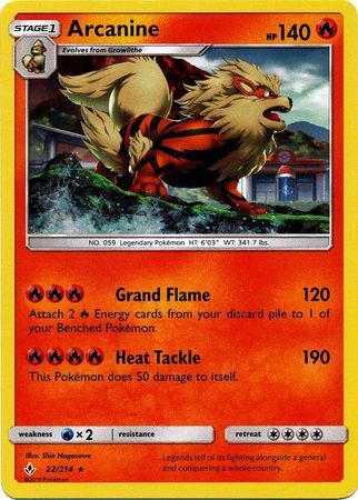 Arcanine (22/214) (Cosmos Holo) [Sun & Moon: Unbroken Bonds]