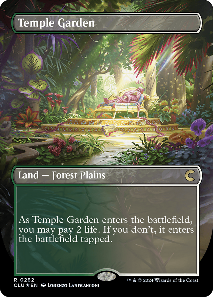 Temple Garden (Borderless) [Ravnica: Clue Edition] 